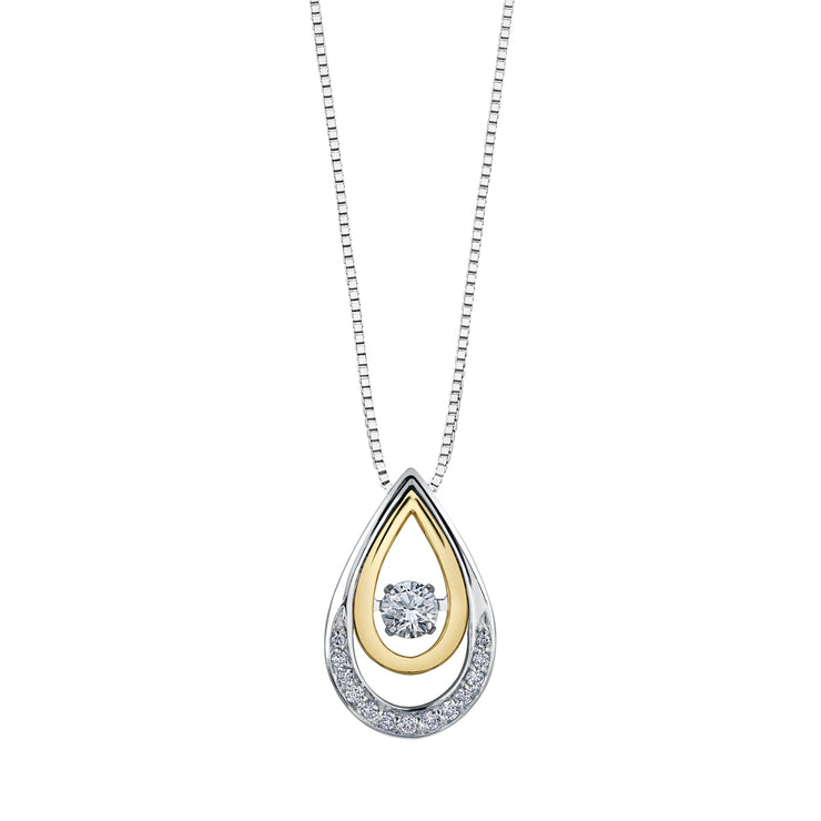 White And Yellow Gold Diamond Pendant