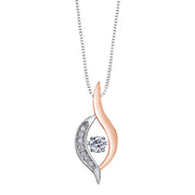 Rose And White Gold Diamond Pendant