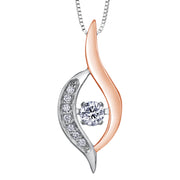 Rose And White Gold Diamond Pendant