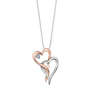 Rose And White Gold Heart Necklace
