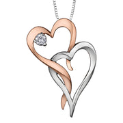 Rose And White Gold Heart Necklace