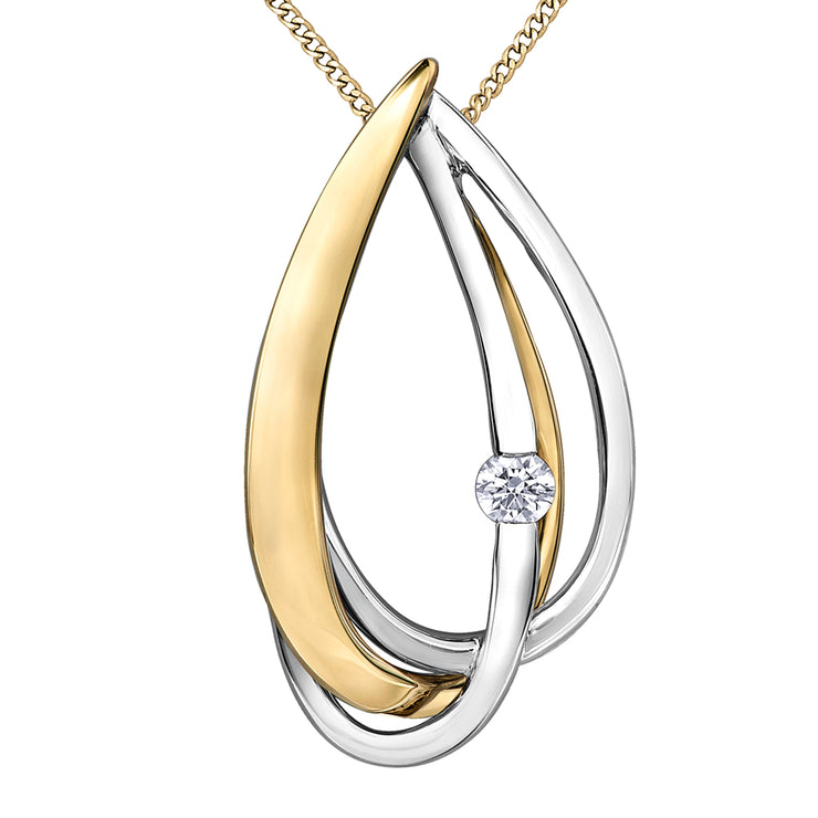 Yellow And White Gold Diamond Necklace