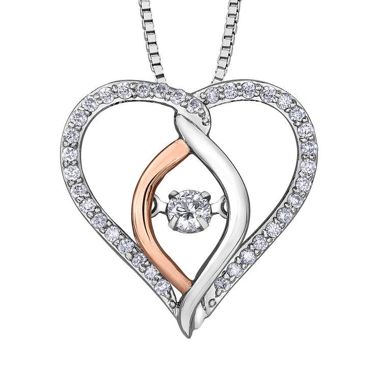 White And Rose Gold Diamond Pendant