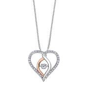 White And Rose Gold Diamond Pendant