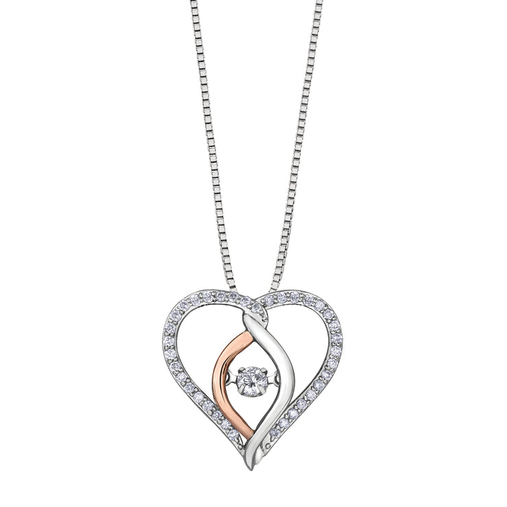 White And Rose Gold Diamond Pendant