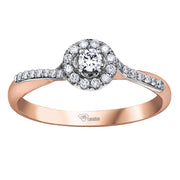 Rose And White Gold Diamond Ring