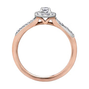 Rose And White Gold Diamond Ring