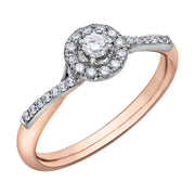 Rose And White Gold Diamond Ring