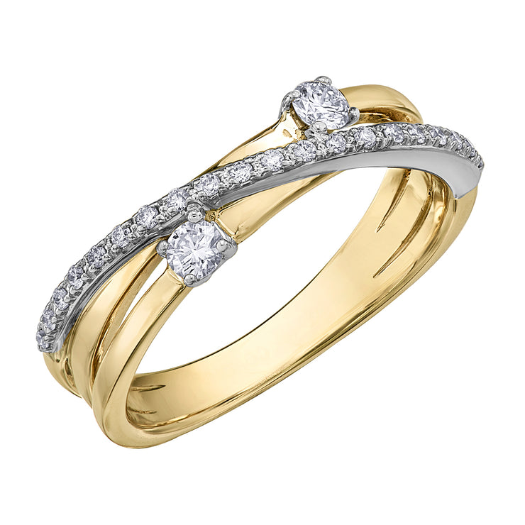 Yellow And White Gold Diamond Ring