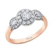 Rose And White Gold Diamond Ring