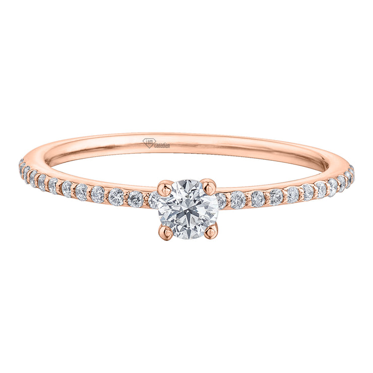 Yellow Rose Or White Gold Diamond Ring