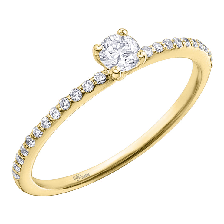 Yellow Rose Or White Gold Diamond Ring