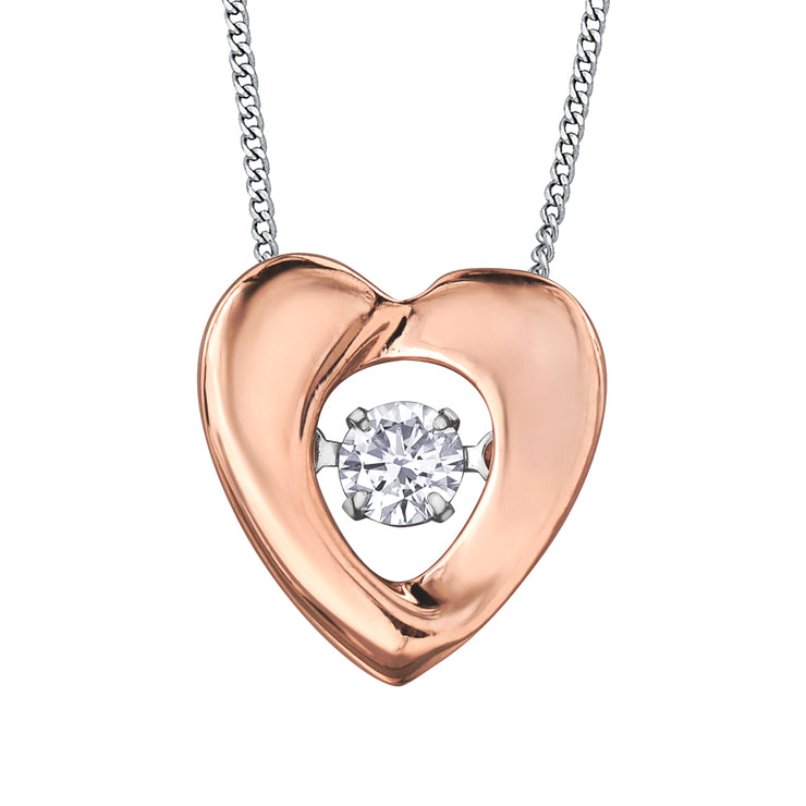 Rose And White Gold Diamond Pendant