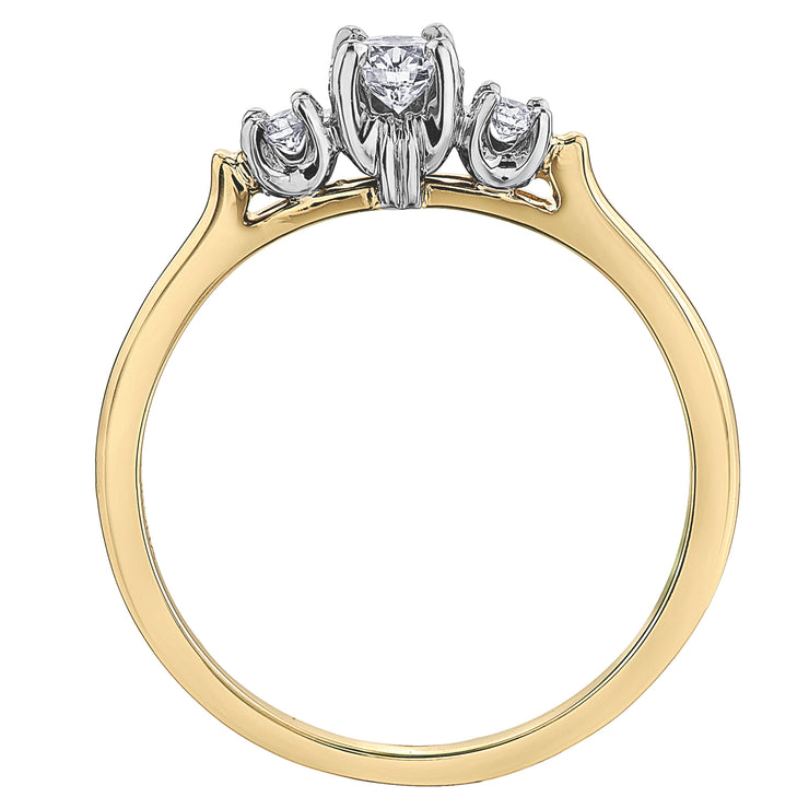 Yellow And White Gold Diamond Ring