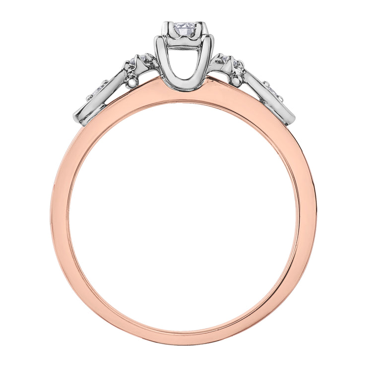 Rose And White Gold Diamond Ring