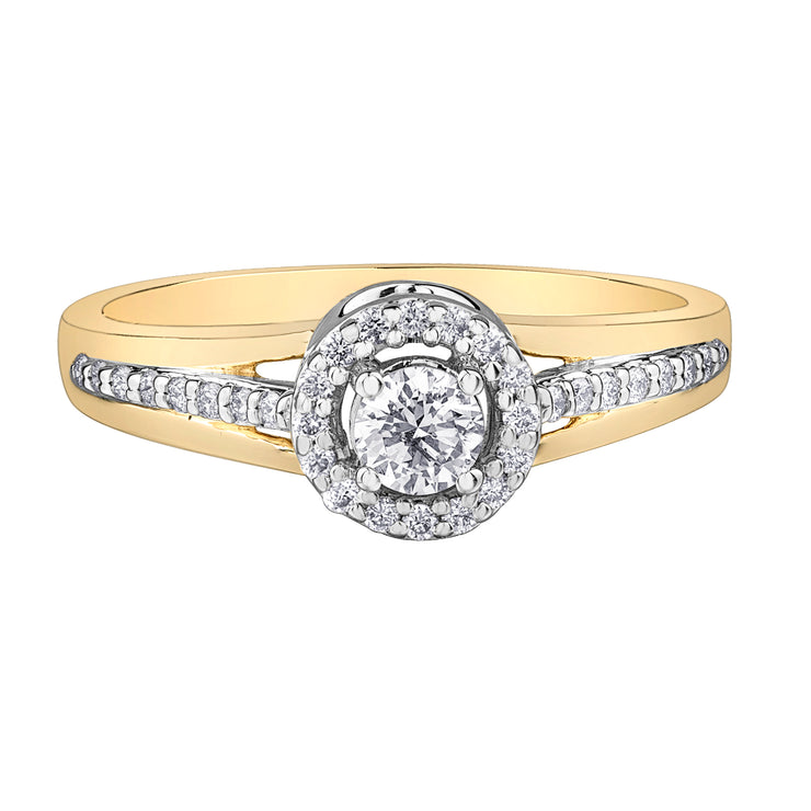 Yellow And White Gold Diamond Ring