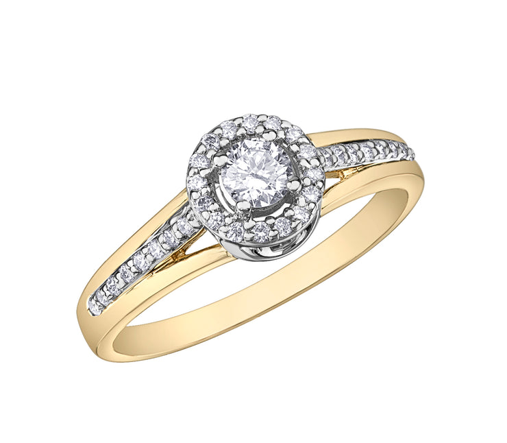 Yellow And White Gold Diamond Ring