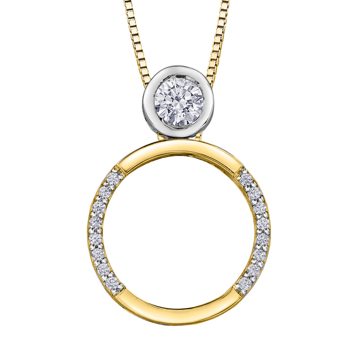 Yellow And White Gold Diamond Pendant