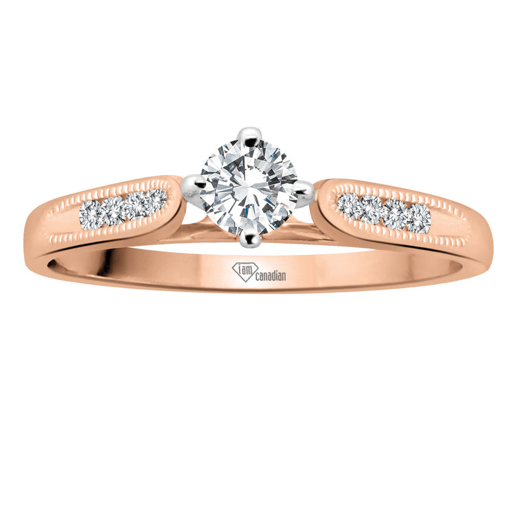 Rose And White Gold Diamond Ring