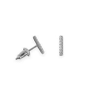 White Gold Diamond Bar Studs