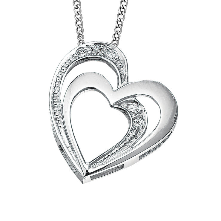 White Gold Diamond Heart Pendant