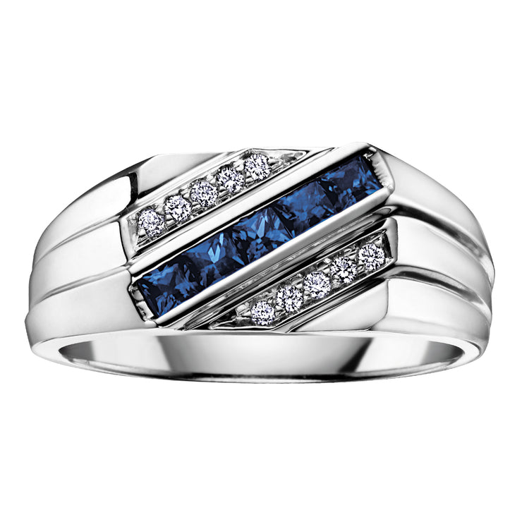 White Gold Sapphire And Diamond Ring