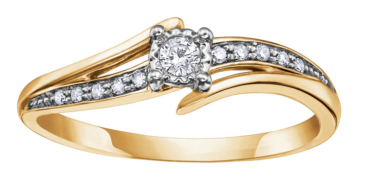 White Yellow Or Rose Gold Diamond Ring