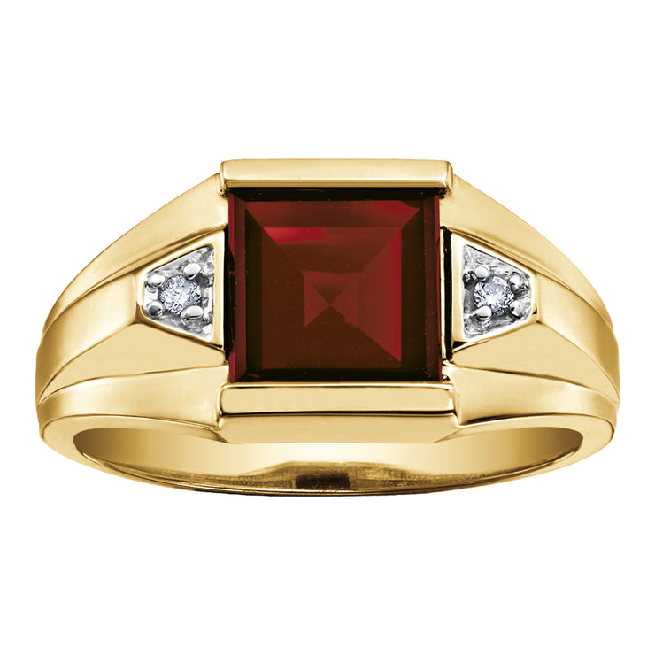 Yellow Gold Garnet Ring