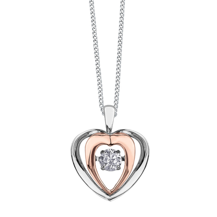 White And Rose Gold Diamond Necklace