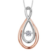 White And Rose Gold Diamond Necklace