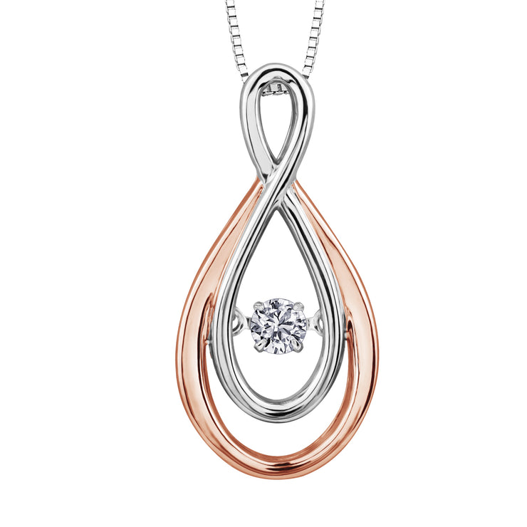 White And Rose Gold Diamond Necklace