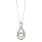 White And Rose Gold Diamond Necklace