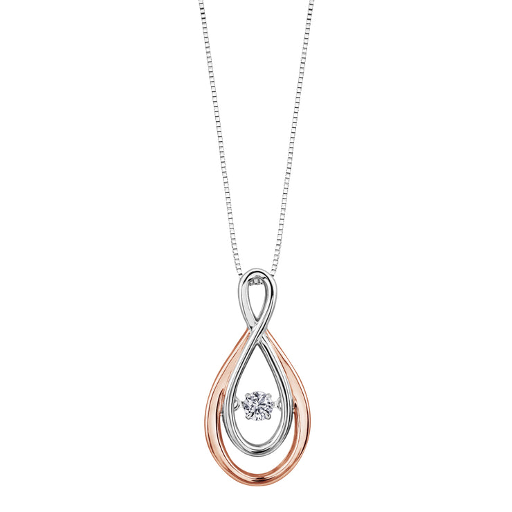 White And Rose Gold Diamond Necklace