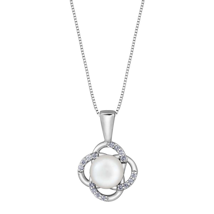 White Gold Pearl Necklace