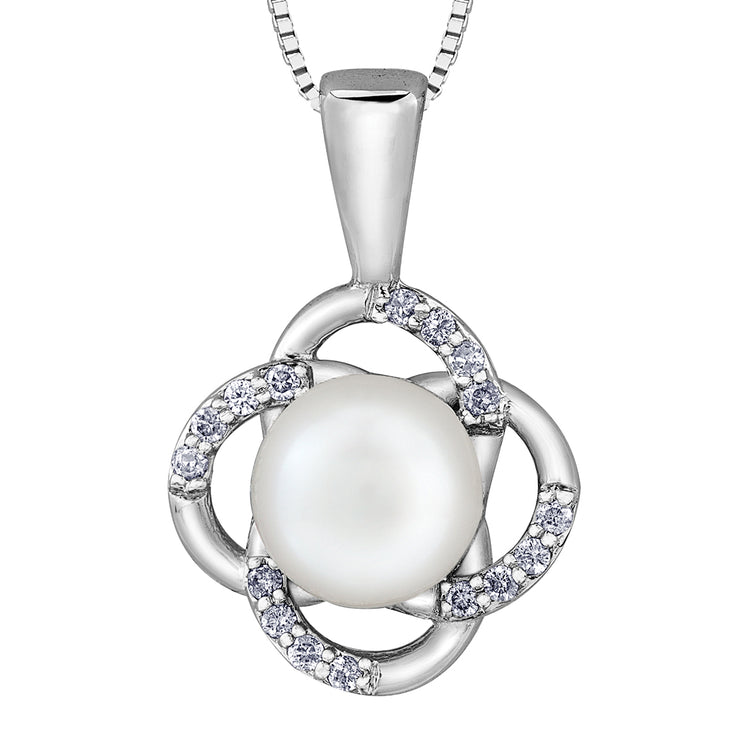 White Gold Pearl Necklace