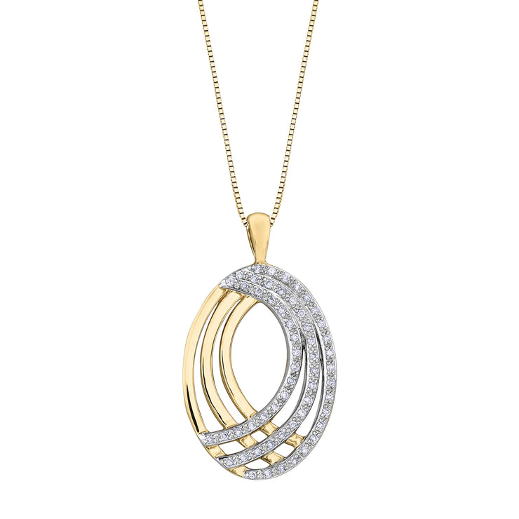 Yellow And White Gold Diamond Pendant