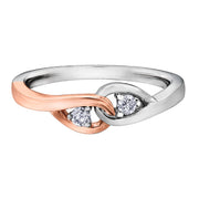 Rose And White Gold Diamond Ring