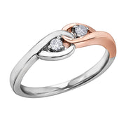 Rose And White Gold Diamond Ring