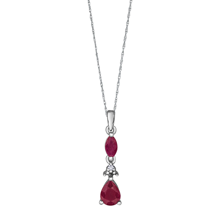 White Gold And Ruby Necklace