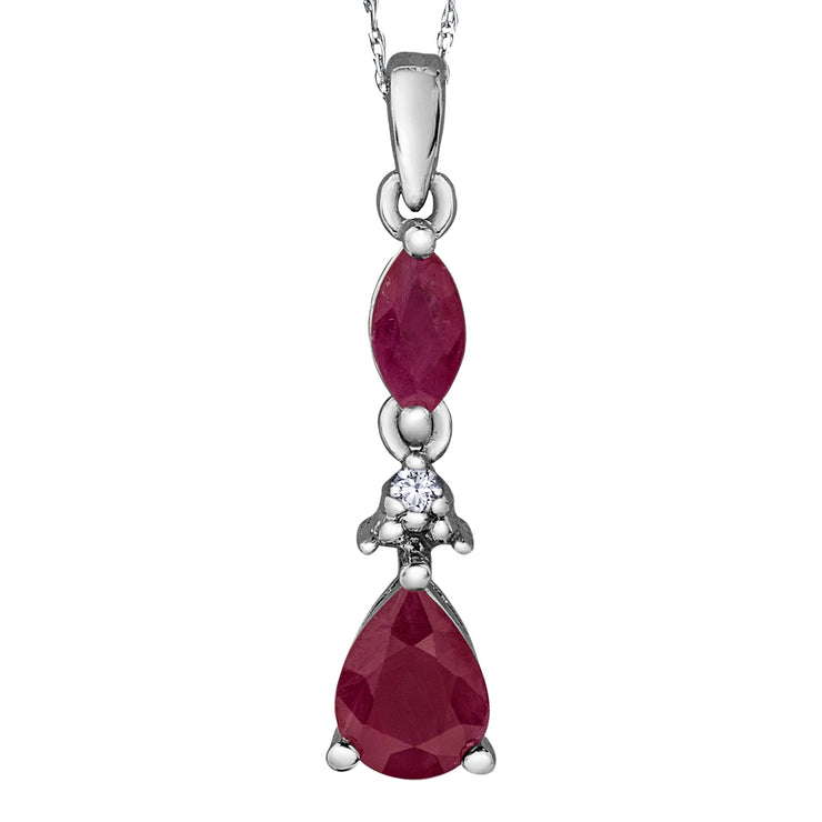 White Gold And Ruby Necklace