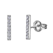 White Gold Diamond Bar Studs