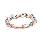 Rose And White Gold Diamond Band