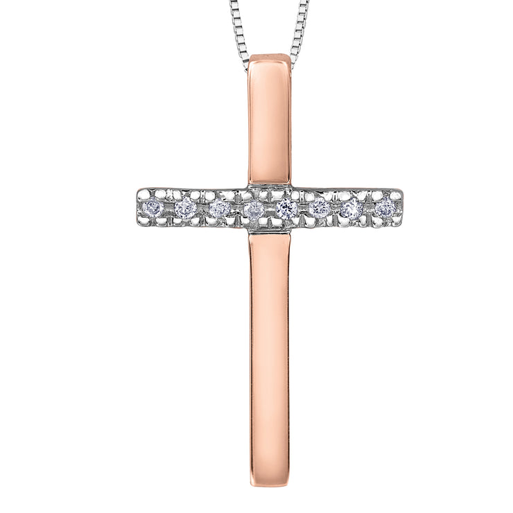 Rose And White Gold Diamond Necklace