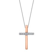 Rose And White Gold Diamond Necklace