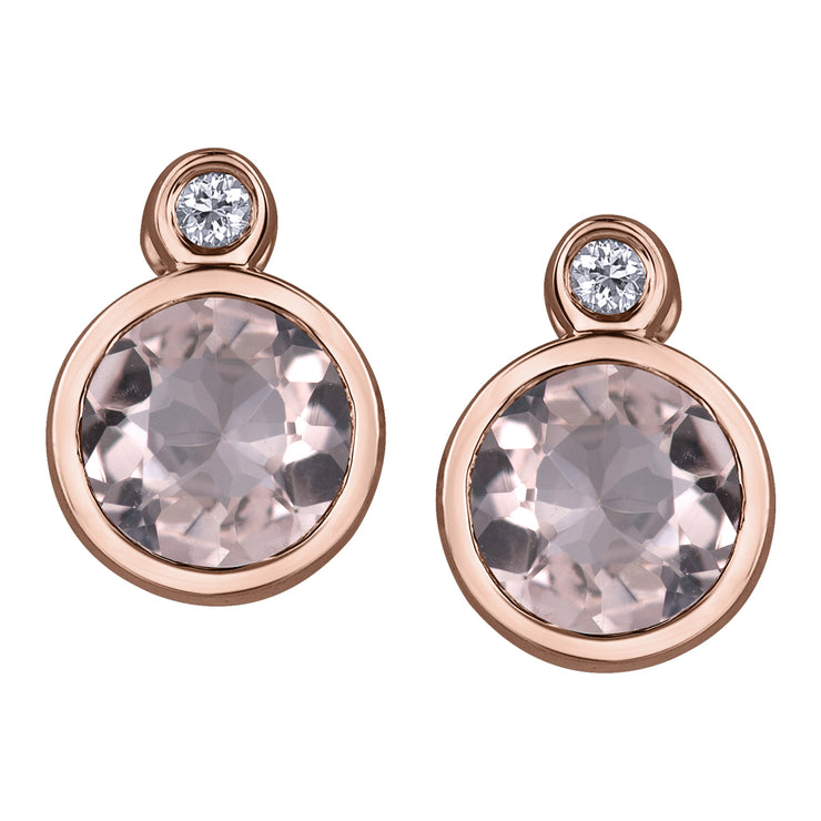 Rose Gold Morganite And Diamond Earrings