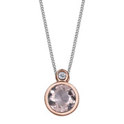 Rose Gold Morganite Diamond Necklace