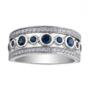 White Gold Diamond And Sapphire Ring