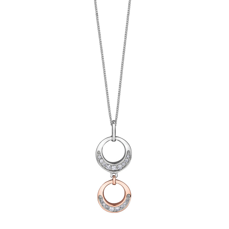 White And Rose Gold Diamond Necklace