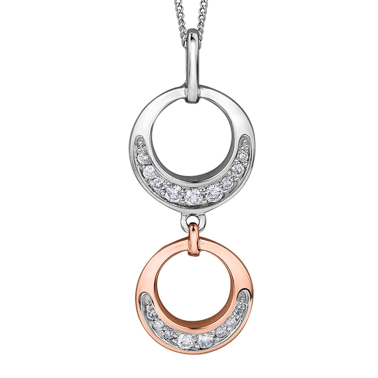 White And Rose Gold Diamond Necklace