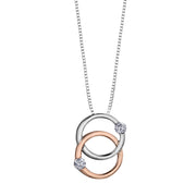 White And Rose Gold Diamond Necklace